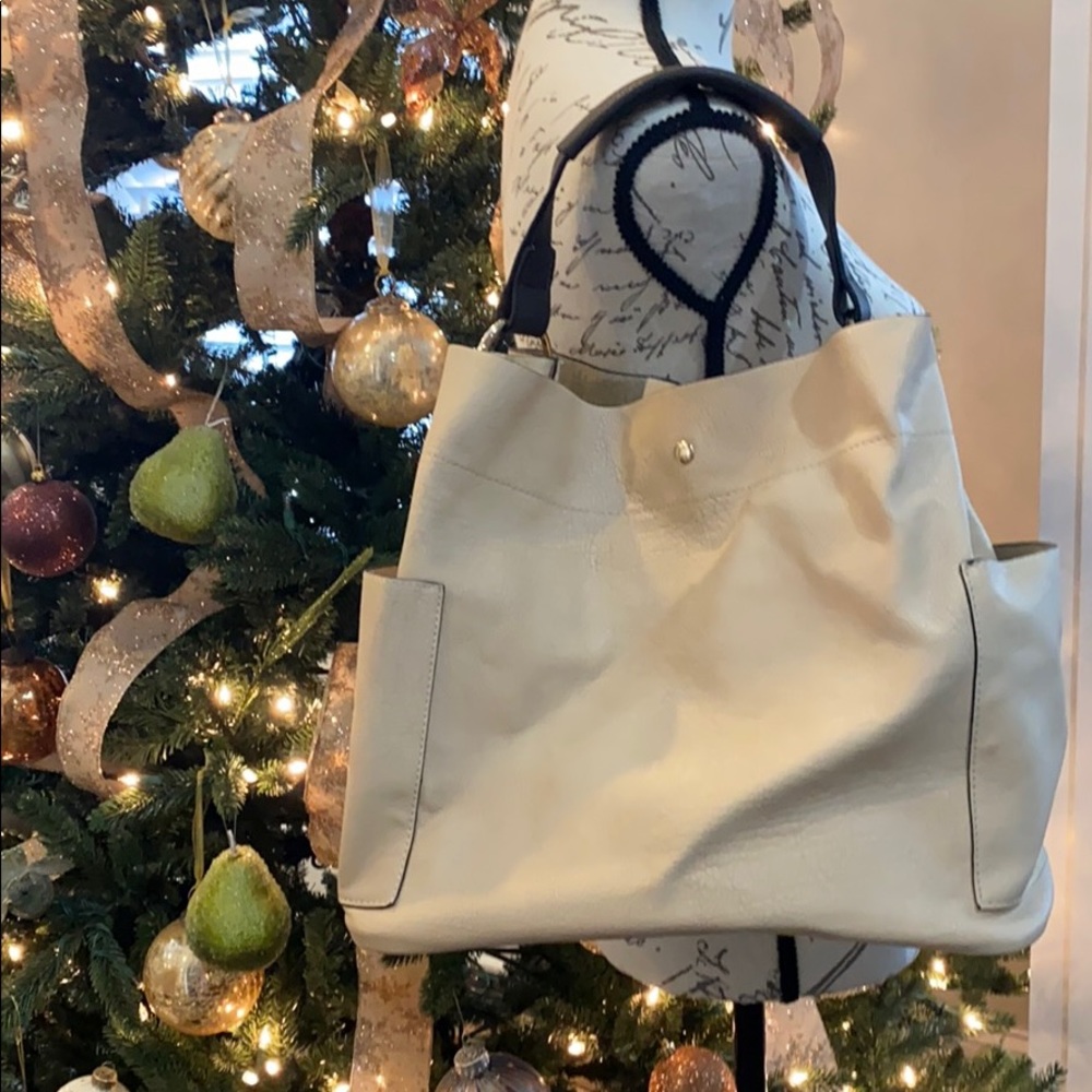 NWOT Creme/Tan Leather Hobo Bag!!